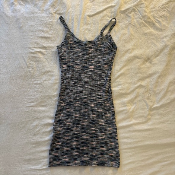 Forever 21 Women’s Blue/Green/Pink Knitted Mini Dress | Size Medium | Tank Dress - Picture 2 of 5